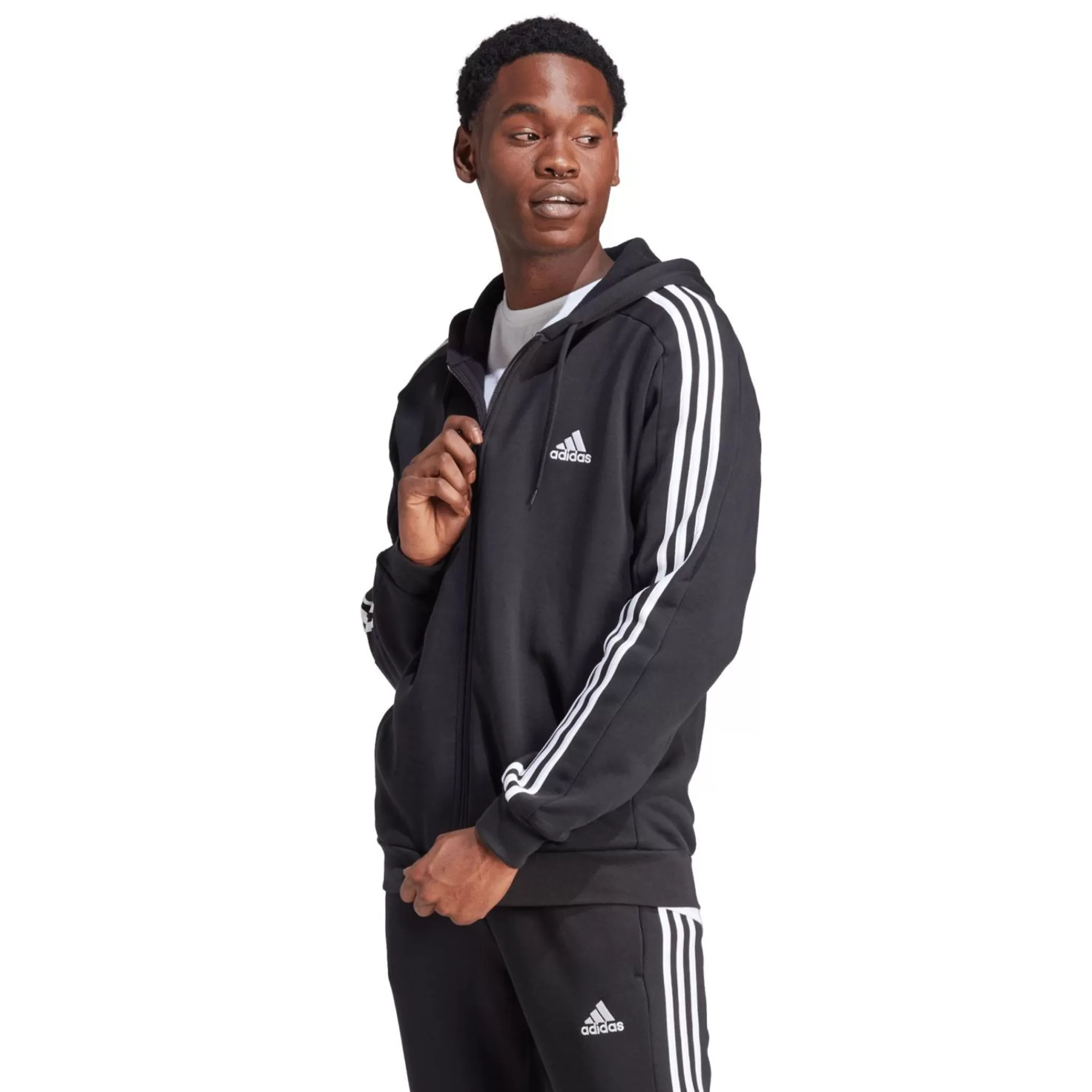 adidas Paidat<Essential Fleece 3-Stripes Full Zip, Miesten Huppari