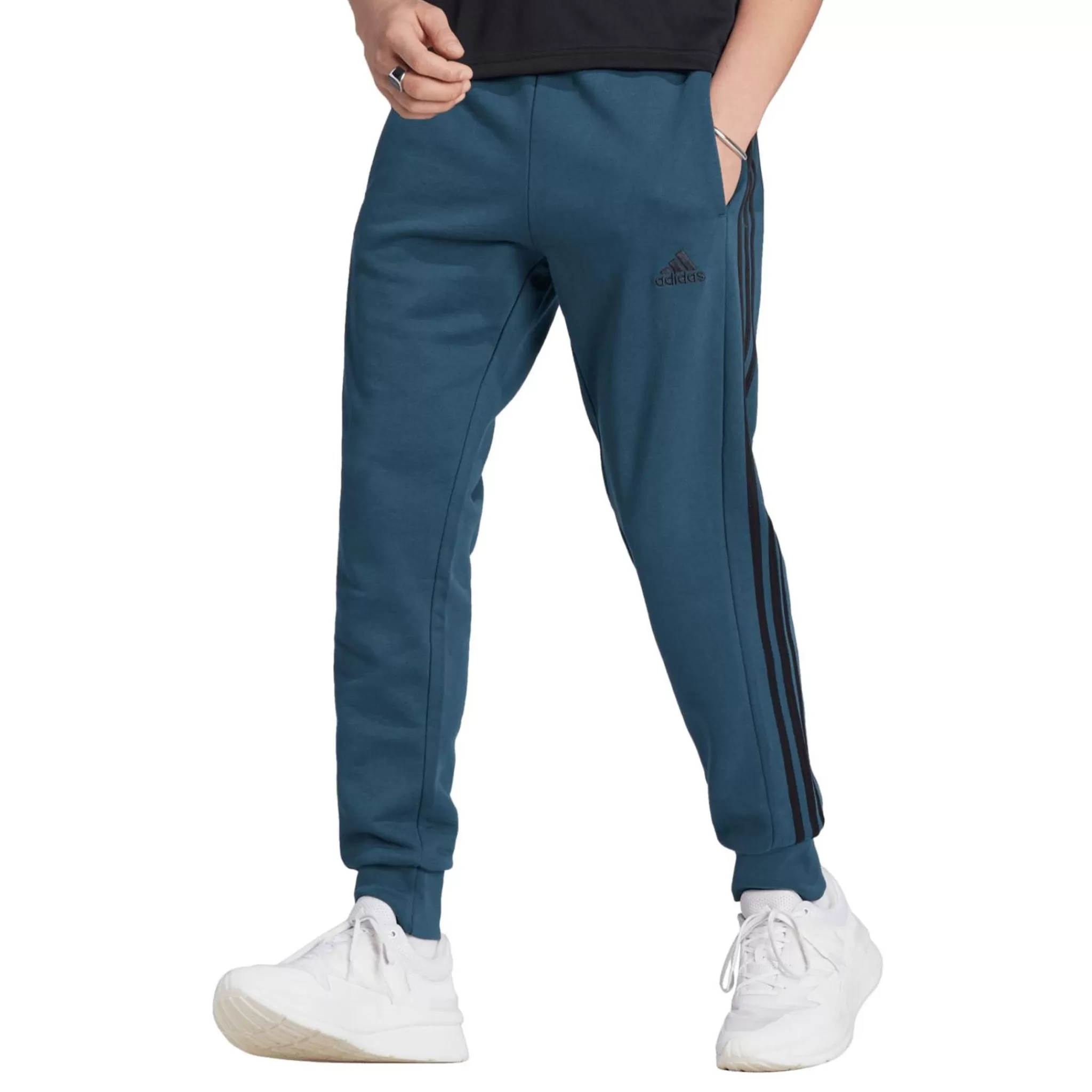 adidas Housut<Essentials French Terry Tapered Cuff 3-Stripes Pants, Miesten Collegehousut