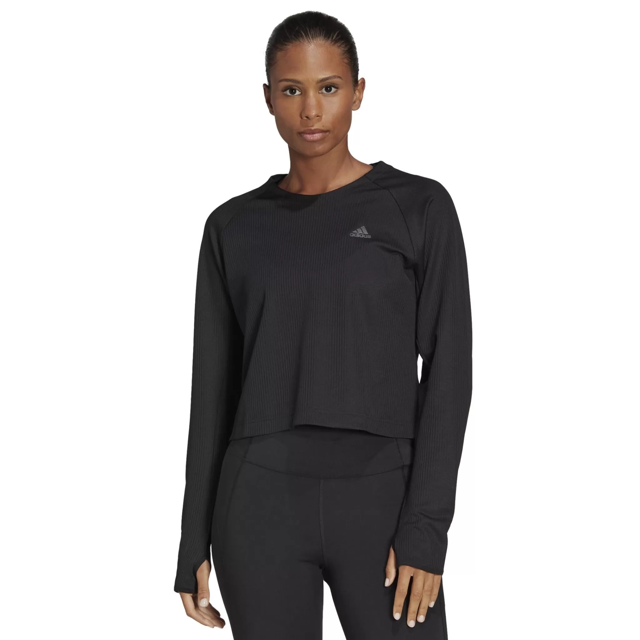 adidas Paidat<Run Icons 3-Stripes Warm Long-Sleeve Top, Naisten Treenipaita